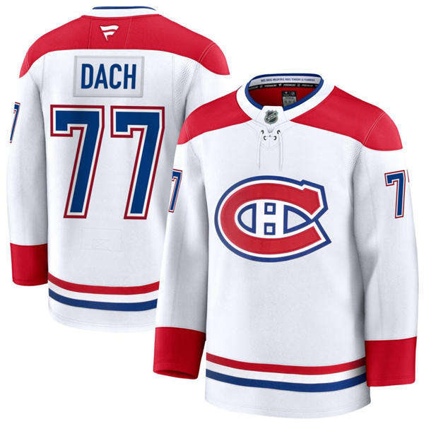 Men's Montreal Canadiens #77 Kirby Dach White Away Jersey